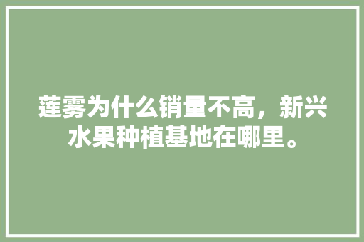 莲雾为什么销量不高，新兴水果种植基地在哪里。 莲雾为什么销量不高，新兴水果种植基地在哪里。 水果种植