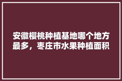 安徽樱桃种植基地哪个地方最多，枣庄市水果种植面积。 安徽樱桃种植基地哪个地方最多，枣庄市水果种植面积。 水果种植