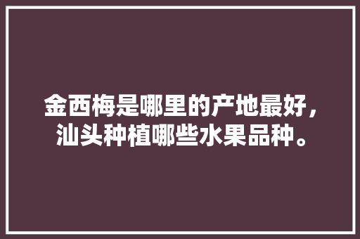 金西梅是哪里的产地最好，汕头种植哪些水果品种。 金西梅是哪里的产地最好，汕头种植哪些水果品种。 土壤施肥