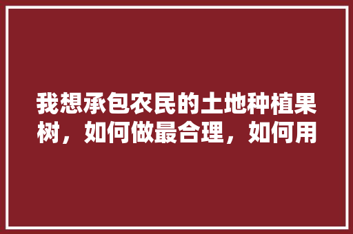 我想承包农民的土地种植果树，如何做最合理，如何用荒地种植水果蔬菜。 我想承包农民的土地种植果树，如何做最合理，如何用荒地种植水果蔬菜。 蔬菜种植