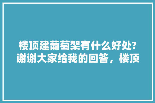 楼顶建葡萄架有什么好处?谢谢大家给我的回答，楼顶水缸种植水果好吗。 楼顶建葡萄架有什么好处?谢谢大家给我的回答，楼顶水缸种植水果好吗。 畜牧养殖