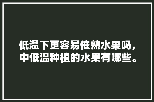 低温下更容易催熟水果吗，中低温种植的水果有哪些。 低温下更容易催熟水果吗，中低温种植的水果有哪些。 畜牧养殖