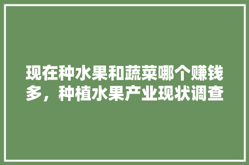 现在种水果和蔬菜哪个赚钱多，种植水果产业现状调查。 现在种水果和蔬菜哪个赚钱多，种植水果产业现状调查。 蔬菜种植