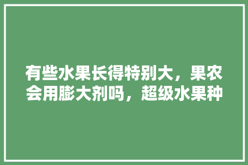 有些水果长得特别大，果农会用膨大剂吗，超级水果种植视频播放下载。 有些水果长得特别大，果农会用膨大剂吗，超级水果种植视频播放下载。 水果种植