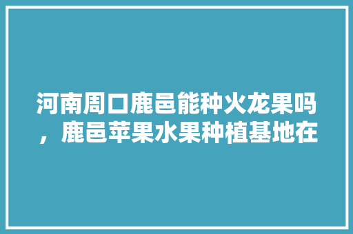 河南周口鹿邑能种火龙果吗，鹿邑苹果水果种植基地在哪里。 河南周口鹿邑能种火龙果吗，鹿邑苹果水果种植基地在哪里。 畜牧养殖