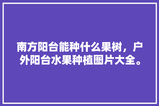 南方阳台能种什么果树，户外阳台水果种植图片大全。 南方阳台能种什么果树，户外阳台水果种植图片大全。 家禽养殖