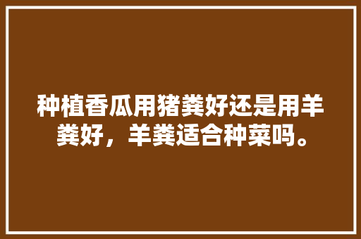 种植香瓜用猪粪好还是用羊粪好，羊粪适合种菜吗。 种植香瓜用猪粪好还是用羊粪好，羊粪适合种菜吗。 畜牧养殖