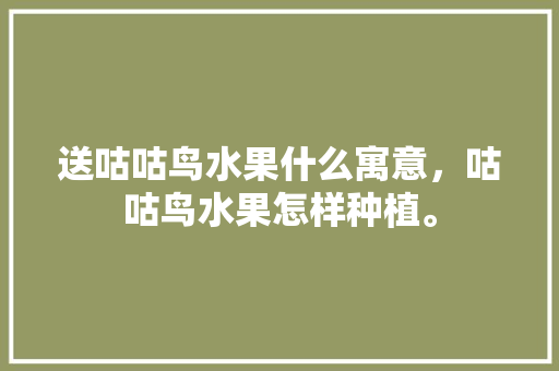 送咕咕鸟水果什么寓意，咕咕鸟水果怎样种植。 送咕咕鸟水果什么寓意，咕咕鸟水果怎样种植。 水果种植