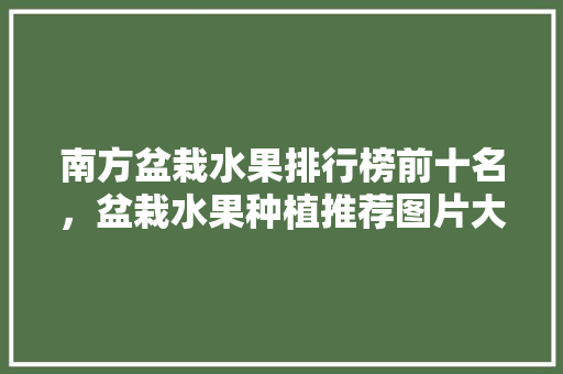 南方盆栽水果排行榜前十名，盆栽水果种植推荐图片大全。 南方盆栽水果排行榜前十名，盆栽水果种植推荐图片大全。 蔬菜种植