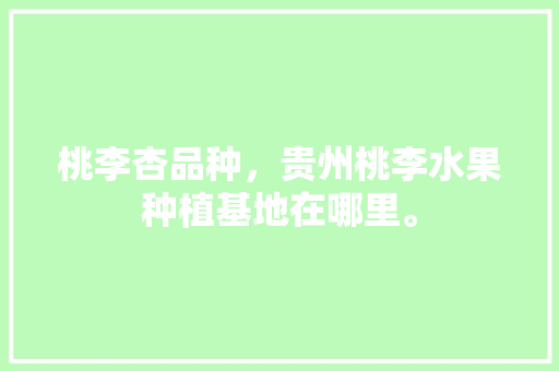 桃李杏品种，贵州桃李水果种植基地在哪里。 桃李杏品种，贵州桃李水果种植基地在哪里。 蔬菜种植