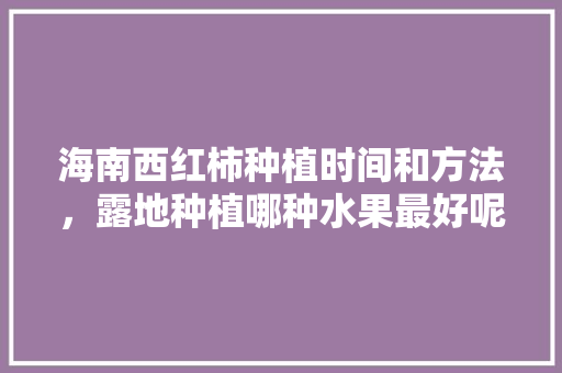 海南西红柿种植时间和方法，露地种植哪种水果最好呢。 海南西红柿种植时间和方法，露地种植哪种水果最好呢。 土壤施肥