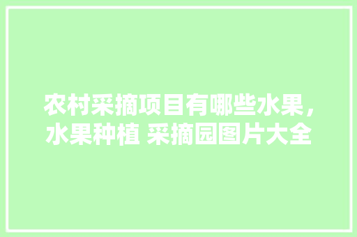 农村采摘项目有哪些水果，水果种植 采摘园图片大全。 农村采摘项目有哪些水果，水果种植 采摘园图片大全。 蔬菜种植