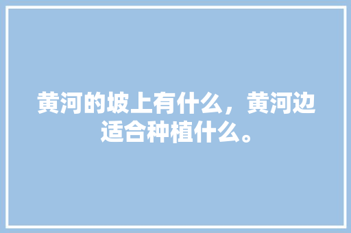 黄河的坡上有什么，黄河边适合种植什么。 黄河的坡上有什么，黄河边适合种植什么。 畜牧养殖