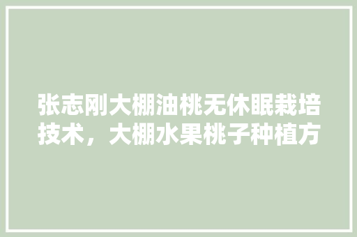 张志刚大棚油桃无休眠栽培技术，大棚水果桃子种植方法视频。 张志刚大棚油桃无休眠栽培技术，大棚水果桃子种植方法视频。 蔬菜种植