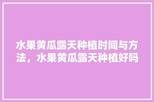 水果黄瓜露天种植时间与方法，水果黄瓜露天种植好吗视频。 水果黄瓜露天种植时间与方法，水果黄瓜露天种植好吗视频。 土壤施肥