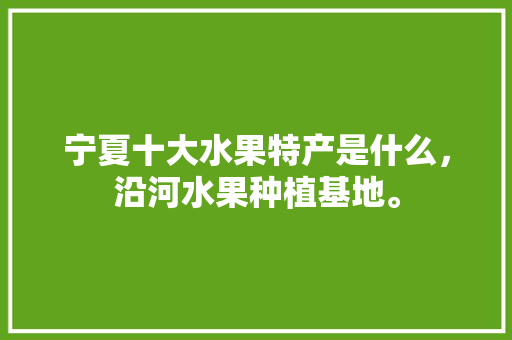 宁夏十大水果特产是什么，沿河水果种植基地。 宁夏十大水果特产是什么，沿河水果种植基地。 蔬菜种植