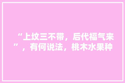 “上坟三不带，后代福气来”，有何说法，桃木水果种植技术视频教程。 “上坟三不带，后代福气来”，有何说法，桃木水果种植技术视频教程。 土壤施肥