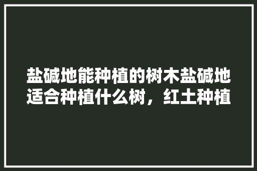 盐碱地能种植的树木盐碱地适合种植什么树，红土种植水果玉米最简单三个步骤。 盐碱地能种植的树木盐碱地适合种植什么树，红土种植水果玉米最简单三个步骤。 蔬菜种植