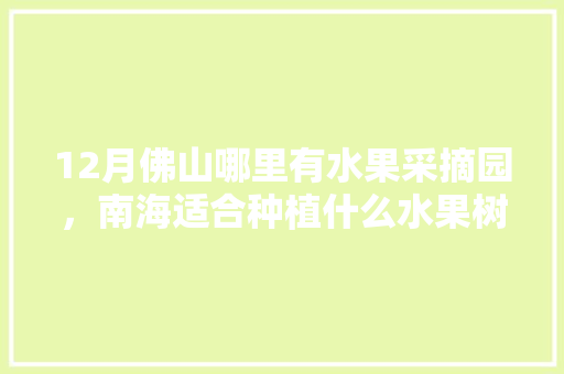 12月佛山哪里有水果采摘园，南海适合种植什么水果树。 12月佛山哪里有水果采摘园，南海适合种植什么水果树。 畜牧养殖