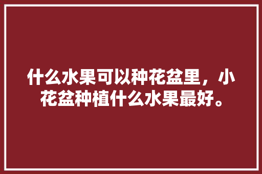 什么水果可以种花盆里，小花盆种植什么水果最好。 什么水果可以种花盆里，小花盆种植什么水果最好。 蔬菜种植