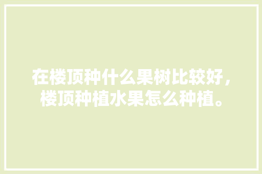 在楼顶种什么果树比较好，楼顶种植水果怎么种植。 在楼顶种什么果树比较好，楼顶种植水果怎么种植。 蔬菜种植