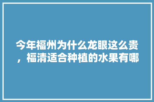 今年福州为什么龙眼这么贵，福清适合种植的水果有哪些。 今年福州为什么龙眼这么贵，福清适合种植的水果有哪些。 水果种植