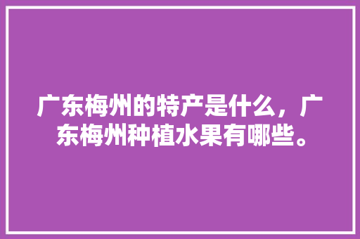 广东梅州的特产是什么，广东梅州种植水果有哪些。 广东梅州的特产是什么，广东梅州种植水果有哪些。 蔬菜种植