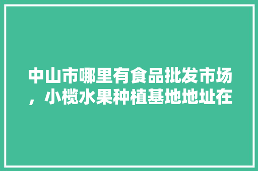 中山市哪里有食品批发市场，小榄水果种植基地地址在哪里。 中山市哪里有食品批发市场，小榄水果种植基地地址在哪里。 蔬菜种植