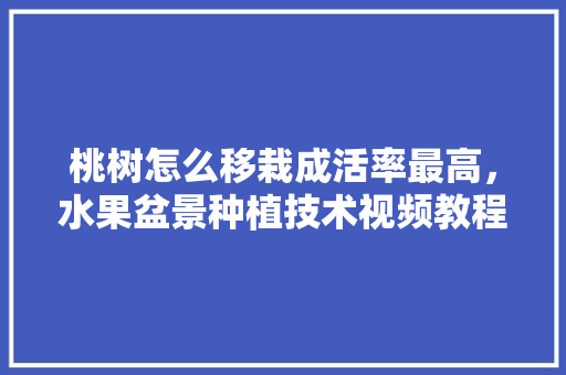 桃树怎么移栽成活率最高，水果盆景种植技术视频教程。 桃树怎么移栽成活率最高，水果盆景种植技术视频教程。 蔬菜种植