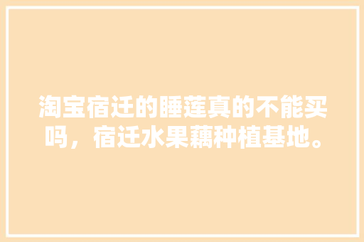 淘宝宿迁的睡莲真的不能买吗，宿迁水果藕种植基地。 淘宝宿迁的睡莲真的不能买吗，宿迁水果藕种植基地。 土壤施肥