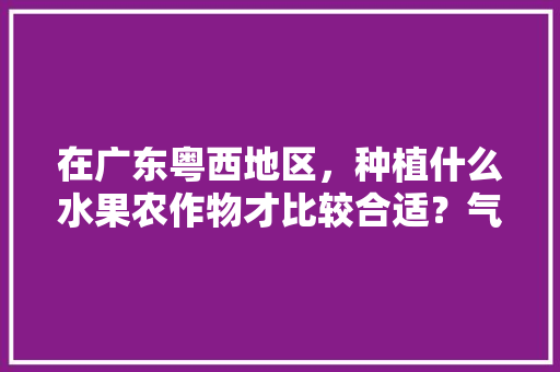 在广东粤西地区，种植什么水果农作物才比较合适？气候、水土、环境怎么样，青水果有哪些。 在广东粤西地区，种植什么水果农作物才比较合适？气候、水土、环境怎么样，青水果有哪些。 蔬菜种植