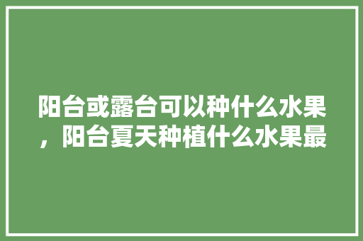 阳台或露台可以种什么水果，阳台夏天种植什么水果最好。 阳台或露台可以种什么水果，阳台夏天种植什么水果最好。 家禽养殖