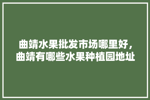 曲靖水果批发市场哪里好，曲靖有哪些水果种植园地址。 曲靖水果批发市场哪里好，曲靖有哪些水果种植园地址。 蔬菜种植