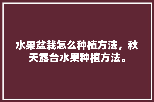 水果盆栽怎么种植方法，秋天露台水果种植方法。 水果盆栽怎么种植方法，秋天露台水果种植方法。 畜牧养殖