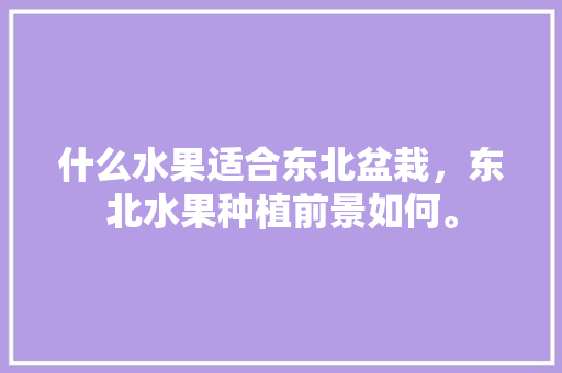 什么水果适合东北盆栽，东北水果种植前景如何。 什么水果适合东北盆栽，东北水果种植前景如何。 畜牧养殖