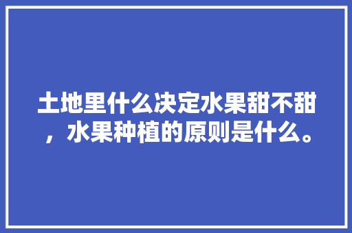 土地里什么决定水果甜不甜，水果种植的原则是什么。 土地里什么决定水果甜不甜，水果种植的原则是什么。 蔬菜种植