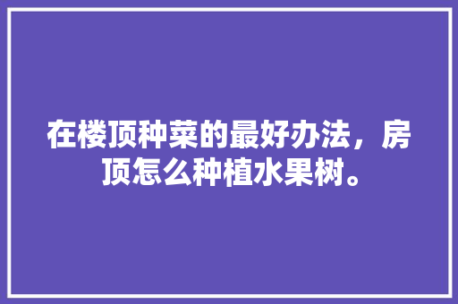 在楼顶种菜的最好办法，房顶怎么种植水果树。 在楼顶种菜的最好办法，房顶怎么种植水果树。 蔬菜种植