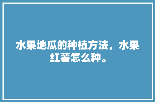 水果地瓜的种植方法，水果红薯怎么种。 水果地瓜的种植方法，水果红薯怎么种。 水果种植