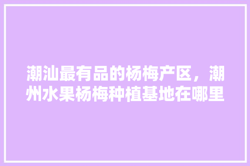 潮汕最有品的杨梅产区，潮州水果杨梅种植基地在哪里。 潮汕最有品的杨梅产区，潮州水果杨梅种植基地在哪里。 水果种植