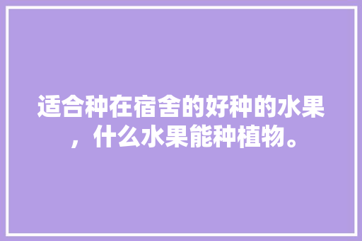 适合种在宿舍的好种的水果，什么水果能种植物。 适合种在宿舍的好种的水果，什么水果能种植物。 家禽养殖