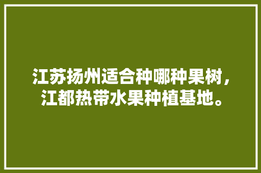 江苏扬州适合种哪种果树，江都热带水果种植基地。 江苏扬州适合种哪种果树，江都热带水果种植基地。 水果种植