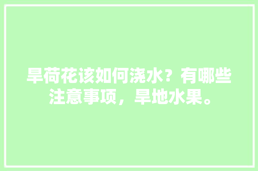 旱荷花该如何浇水？有哪些注意事项，旱地水果。 旱荷花该如何浇水？有哪些注意事项，旱地水果。 土壤施肥