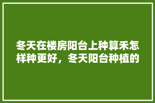 冬天在楼房阳台上种算禾怎样种更好，冬天阳台种植的水果有哪些。 冬天在楼房阳台上种算禾怎样种更好，冬天阳台种植的水果有哪些。 畜牧养殖