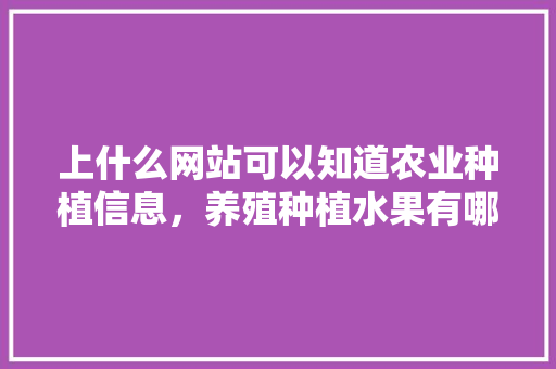 上什么网站可以知道农业种植信息，养殖种植水果有哪些。 上什么网站可以知道农业种植信息，养殖种植水果有哪些。 土壤施肥